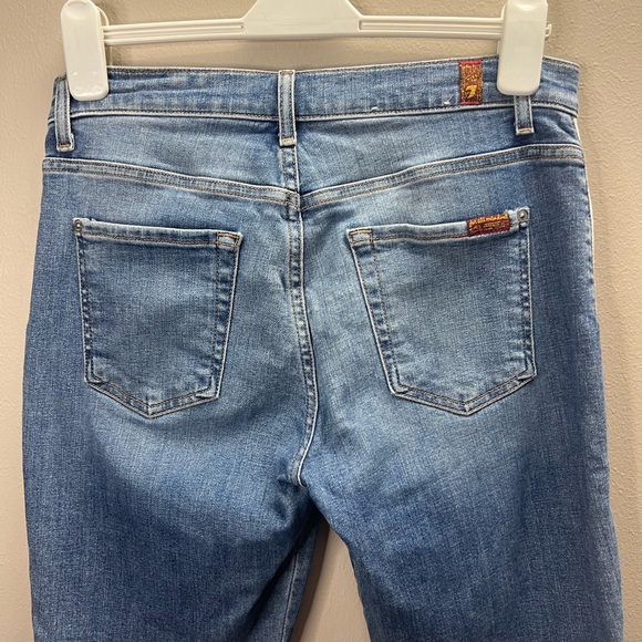 7 for All Mankind The Ankle Skinny Jean with White Stripes. Size 29 - Picture 3 of 7